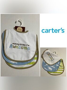 🆕CARTER’S - NWT - 3PK - INFANT BOYS BIBS